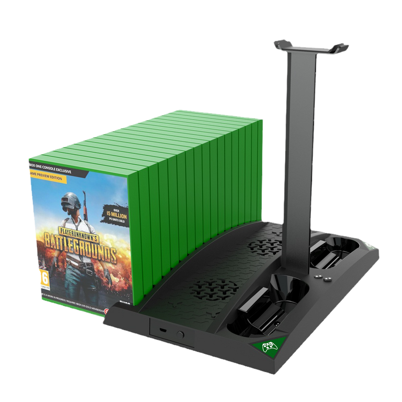 Cargue la imagen en el visor de la galería, [With Built-in Cooling Fan] Xbox One 6 in 1 Multi-function Vertical Charging Dock Base  for Xbox One Game Controller Charging Station with Headset Stand - Polar Tech Australia

