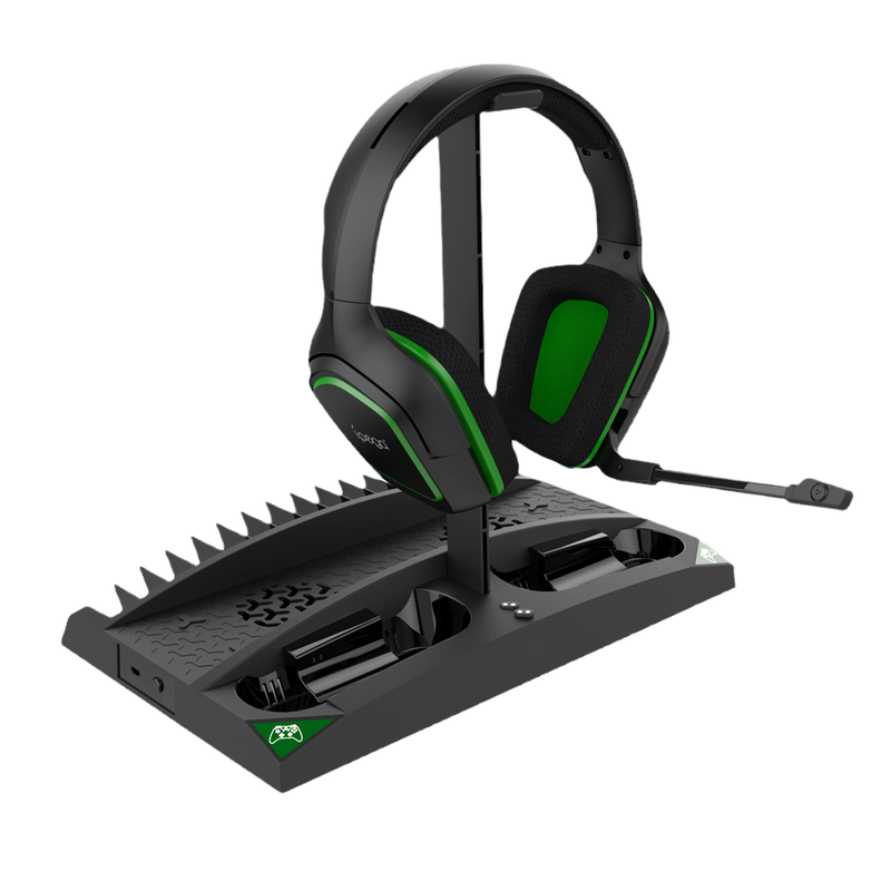 Cargue la imagen en el visor de la galería, [With Built-in Cooling Fan] Xbox One 6 in 1 Multi-function Vertical Charging Dock Base  for Xbox One Game Controller Charging Station with Headset Stand - Polar Tech Australia
