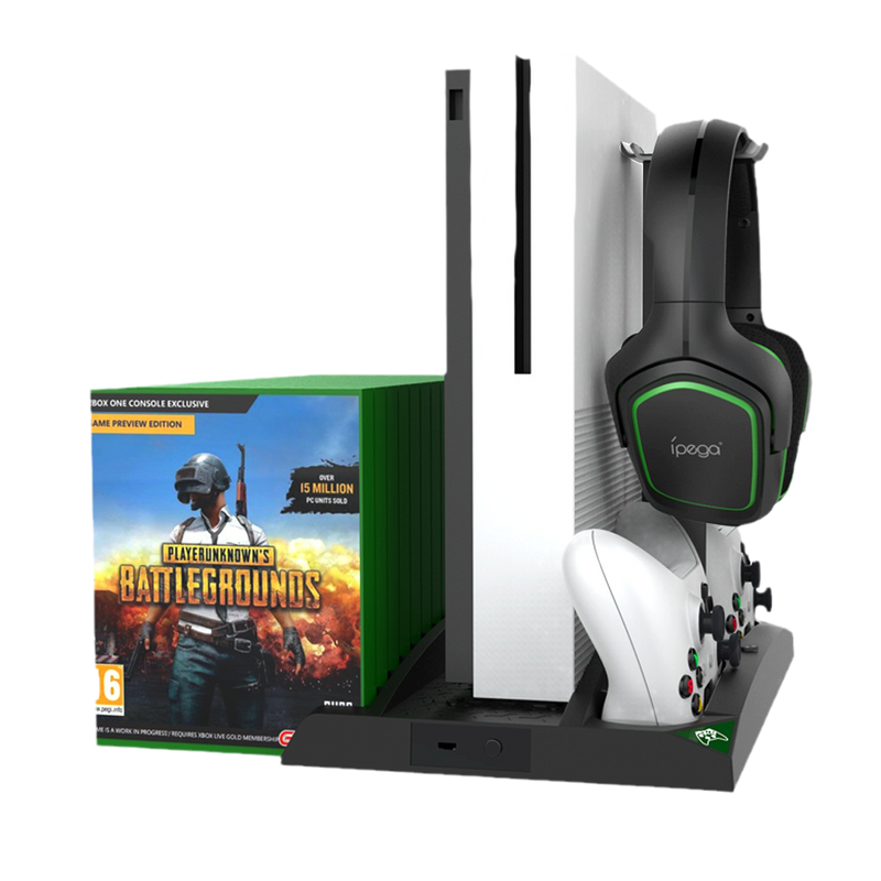 Cargue la imagen en el visor de la galería, [With Built-in Cooling Fan] Xbox One 6 in 1 Multi-function Vertical Charging Dock Base  for Xbox One Game Controller Charging Station with Headset Stand - Polar Tech Australia
