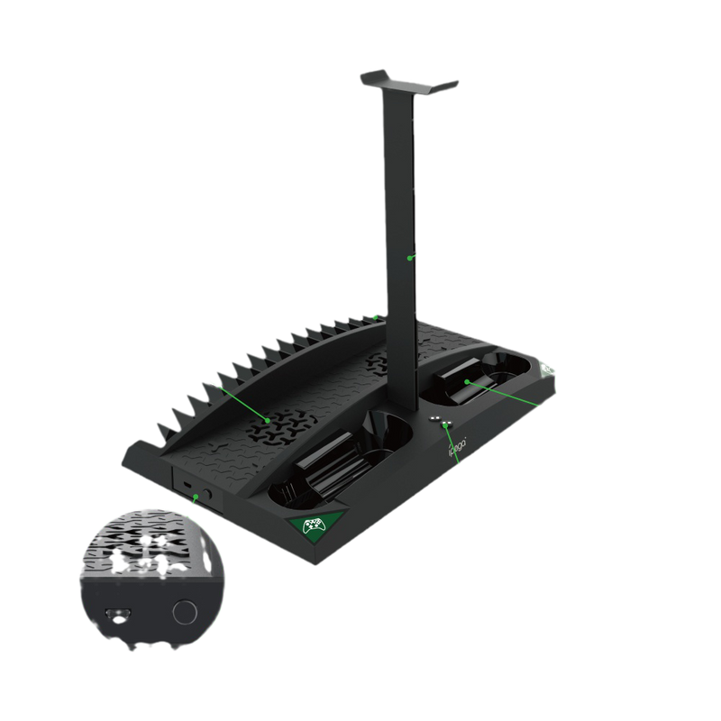 Cargue la imagen en el visor de la galería, [With Built-in Cooling Fan] Xbox One 6 in 1 Multi-function Vertical Charging Dock Base  for Xbox One Game Controller Charging Station with Headset Stand - Polar Tech Australia
