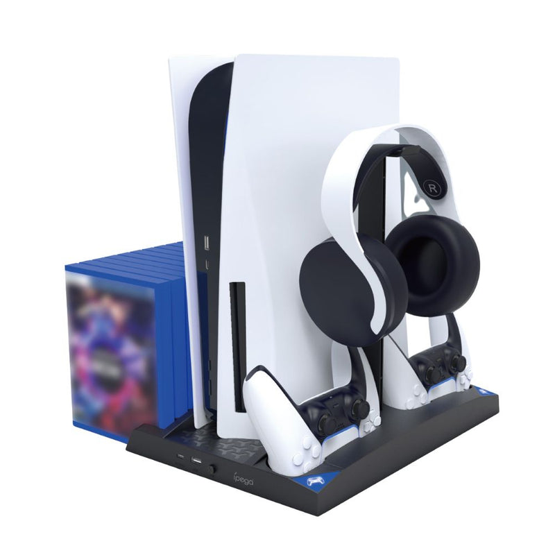 Cargue la imagen en el visor de la galería, Sony Playstation 5 / PS5 - 4 in 1 Multi function Cooling &amp; Charging Station with Fan &amp; Game Storage - Polar Tech Australia

