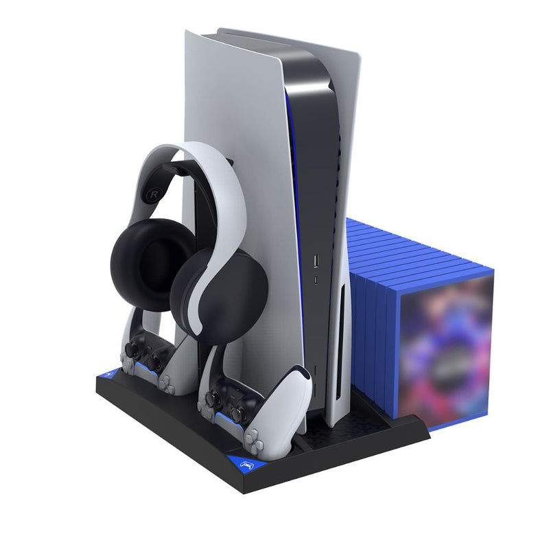 Cargue la imagen en el visor de la galería, Sony Playstation 5 / PS5 - 4 in 1 Multi function Cooling &amp; Charging Station with Fan &amp; Game Storage - Polar Tech Australia
