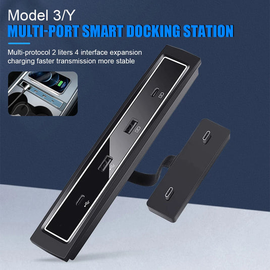 [Tech For Tesla] Tesla Model 3 & Y Dynamic Power USB HUB Compatible Docking Station - Polar Tech Australia