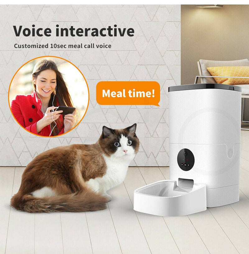 Chargez l&#39;image dans la visionneuse de la galerie, [TUYA Smart Home] 6L Large Pet Cat Dog Smart Automatic Auto Feeder Food Dispenser With HD Camera With APP Control - Polar Tech Australia
