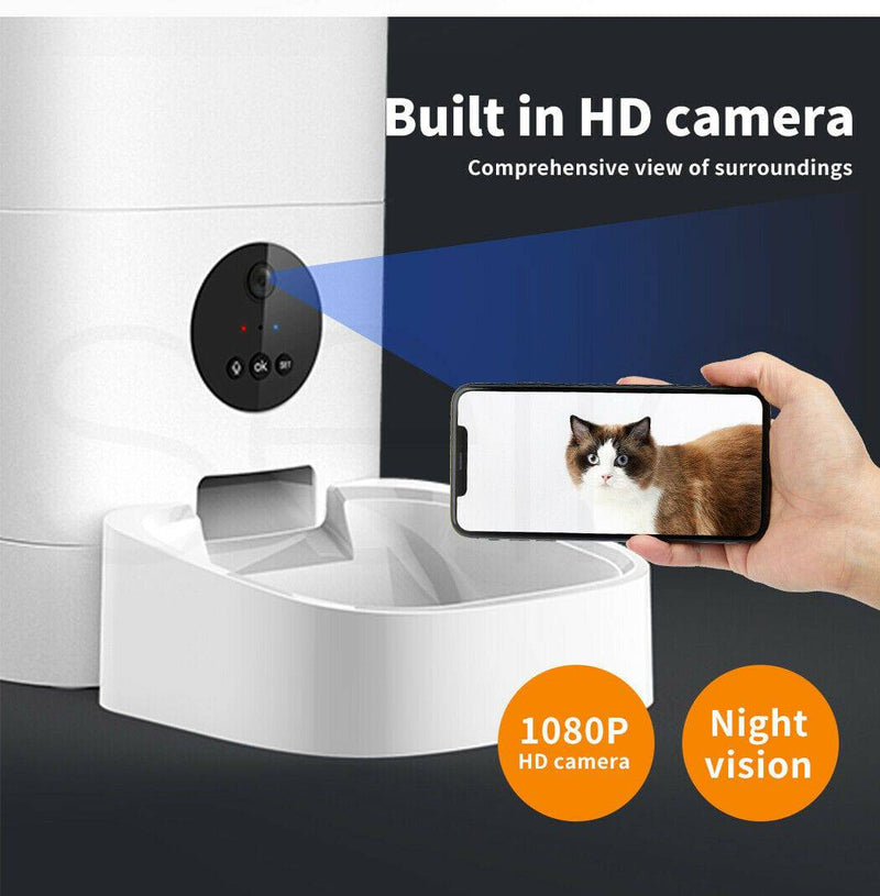 Chargez l&#39;image dans la visionneuse de la galerie, [TUYA Smart Home] 6L Large Pet Cat Dog Smart Automatic Auto Feeder Food Dispenser With HD Camera With APP Control - Polar Tech Australia
