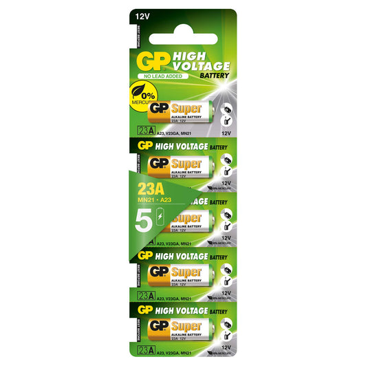 [GP23A & A23][5 Pcs Pack] GP Super 12V Alkaline Batteries Garage Door Remote Control / Door Bell / Alarm Battery - Polar Tech Australia