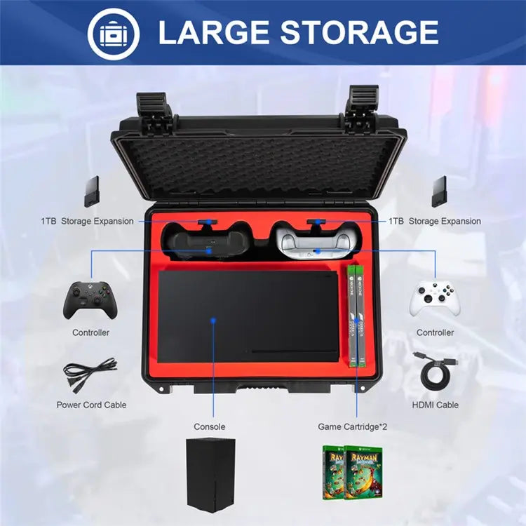 Chargez l&#39;image dans la visionneuse de la galerie, Xbox Series X Portable Heavy Duty Anti-Shock Storage Box Waterproof Carrying Box Suitcase - Polar Tech Australia
