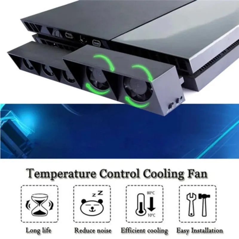 Cargue la imagen en el visor de la galería, PlaySyation  PS4 Gaming Console Plastic Super Cooling Fan with Power Cable - Polar Tech Australia
