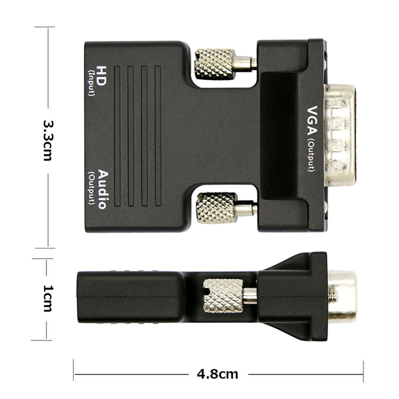 Cargue la imagen en el visor de la galería, HDMI-compatible Female to VGA Male Converter 3.5mm Audio Cable Adapter 1080P FHD Video Output for PC Laptop TV Monitor Projector - Polar Tech Australia
