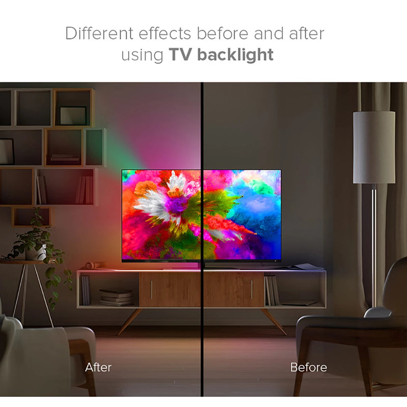 Load image into Gallery viewer, [TUYA Smart Home] Ambient TV PC Backlight RGB LED Strip Light Music/Game/Movie Synchronization Support 4K/HDR/TV BOX/Alexa/Google Smart Sync LED Light Set - Polar Tech Australia
