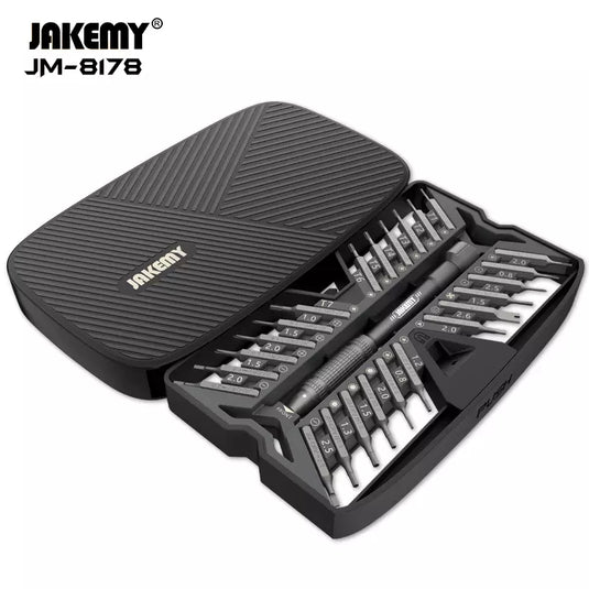 [JM-8178][26 in 1] Jakemy Premium Quality Precision Screwdriver Set Magnetic Bits Aluminium Alloy Handle Screwdriver for iPhone Computer Repair Tools - Polar Tech Australia