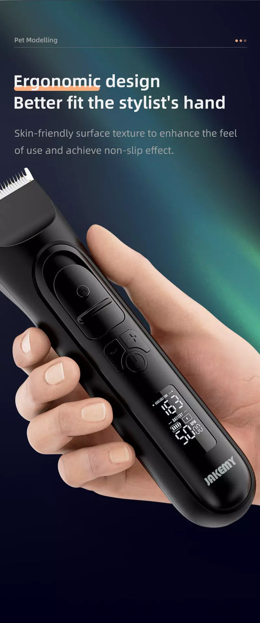 [JM-PE02] Jakemy Waterproof Rechargeable Cordless Electric Pet Hair Clipper Trimmer Pet Grooming Tool - Polar Tech Australia