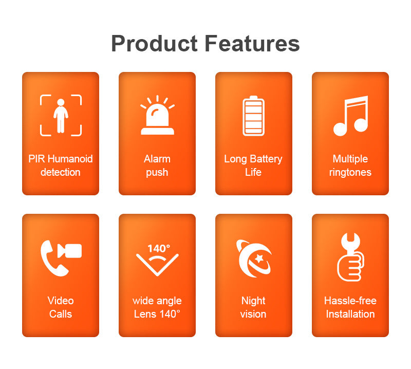 Cargue la imagen en el visor de la galería, [1080P FHD][With Chime &amp; Battery] Smart Doorbell Camera Wireless Wifi Doorbell Two Way Audio Intercom App Control - Polar Tech Australia
