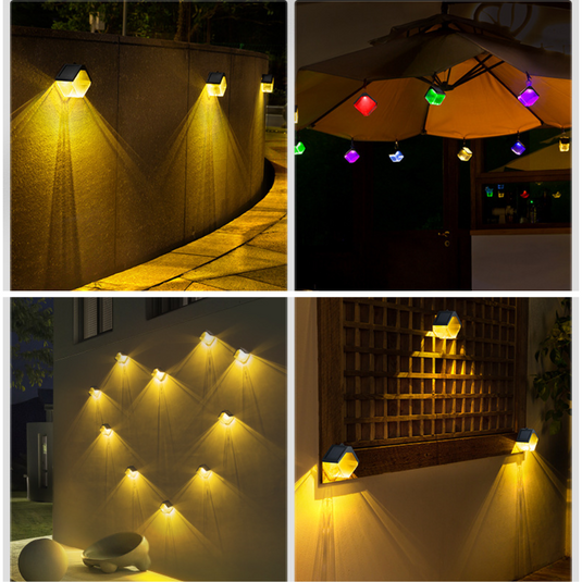 Colourful Solar Wall Lights Outdoor 6LED Waterproof Wall Lamp for Balcony Patio Courtyards Fence Lamps Garden Décor Solar Outdoor Wall Light - Polar Tech Australia