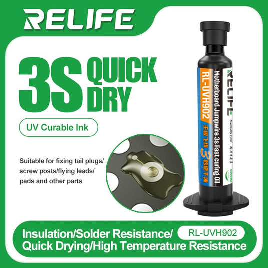 [RL-UVH920] Relife 3 SECONDS QUICK DRY OIL For PCB BGA Circuit Board Protect Soldering Paste Flux Cream Welding Fluxes Green Oil - Polar Tech Australia