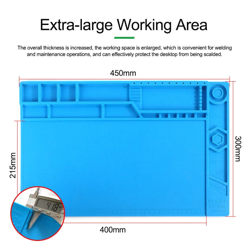 Cargue la imagen en el visor de la galería, [RL-160A][45cm x 30cm] Sunshine Repair Pad Insulation Heat-Resistant Soldering Station Silicon Soldering Mat Work Pad Desk for BGA Soldering Station - Polar Tech Australia
