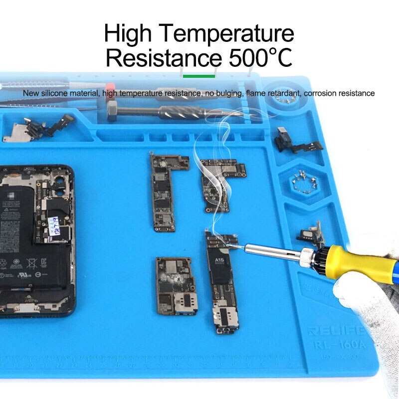 Cargue la imagen en el visor de la galería, [RL-160A][45cm x 30cm] Sunshine Repair Pad Insulation Heat-Resistant Soldering Station Silicon Soldering Mat Work Pad Desk for BGA Soldering Station - Polar Tech Australia
