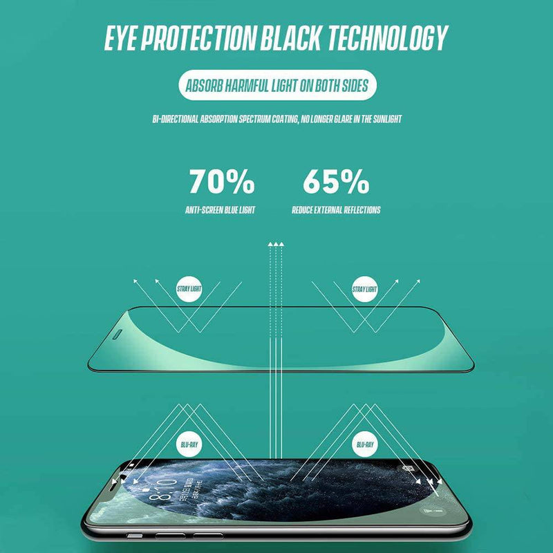 Chargez l&#39;image dans la visionneuse de la galerie, [[9D Full Covered][Eyecare Green Light Filter] iPhone 12/Mini/Pro/Max Full Covered 9H Tempered Glass Screen Protector - Polar Tech Australia
