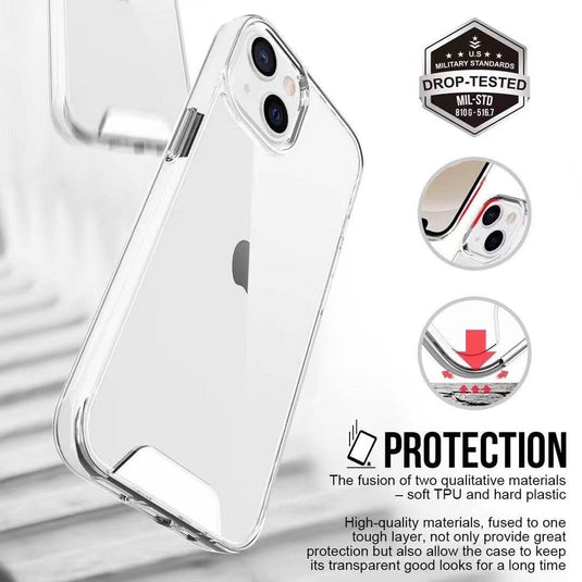 Apple iPhone 12/Mini/Pro/Max SPACE Transparent Rugged Clear Shockproof Case Cover - Polar Tech Australia