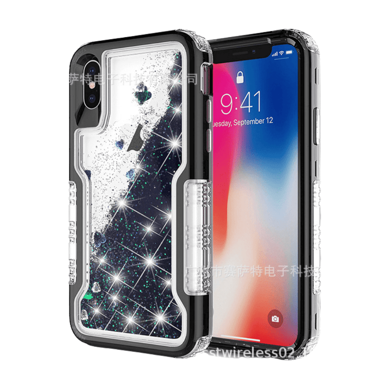 Cargue la imagen en el visor de la galería, Apple iPhone X/XS/XR/XS Max Glitter Clear Transparent Liquid Sand Watering Case - Polar Tech Australia
