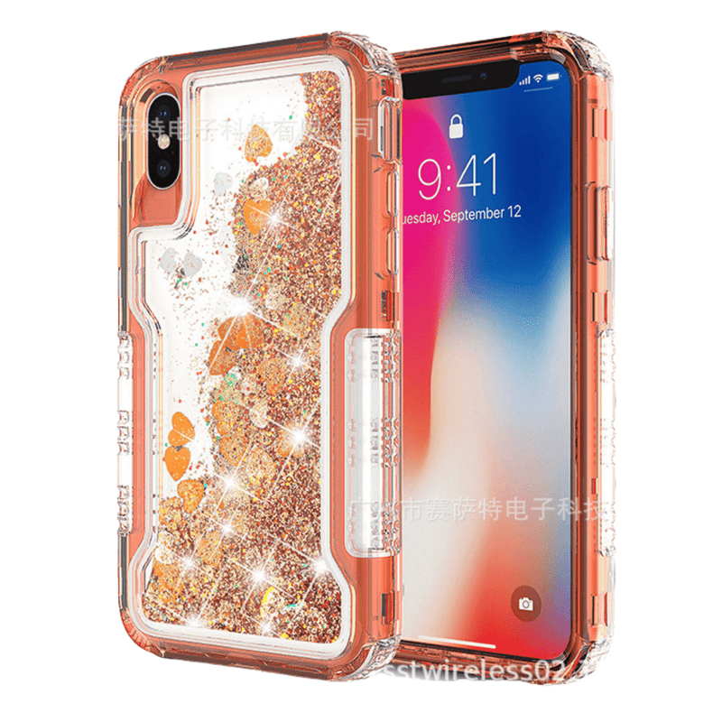 Cargue la imagen en el visor de la galería, Apple iPhone X/XS/XR/XS Max Glitter Clear Transparent Liquid Sand Watering Case - Polar Tech Australia
