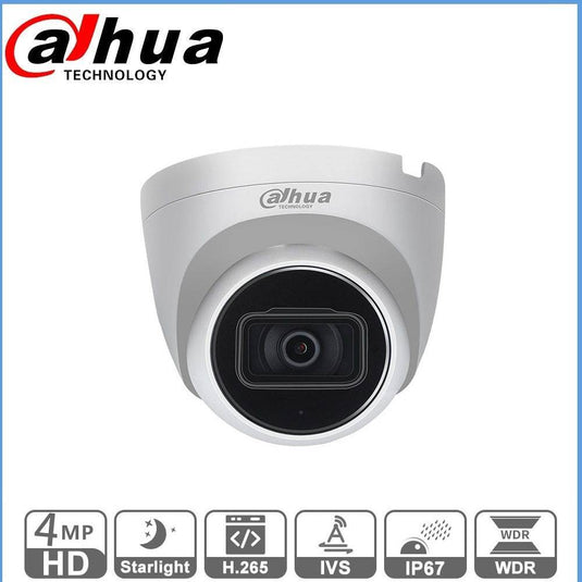 Dahua 4MP PoE Turret IPC-HDW2433T-A Eyeball Dome Built-in Mic IP Camera - Polar Tech Australia