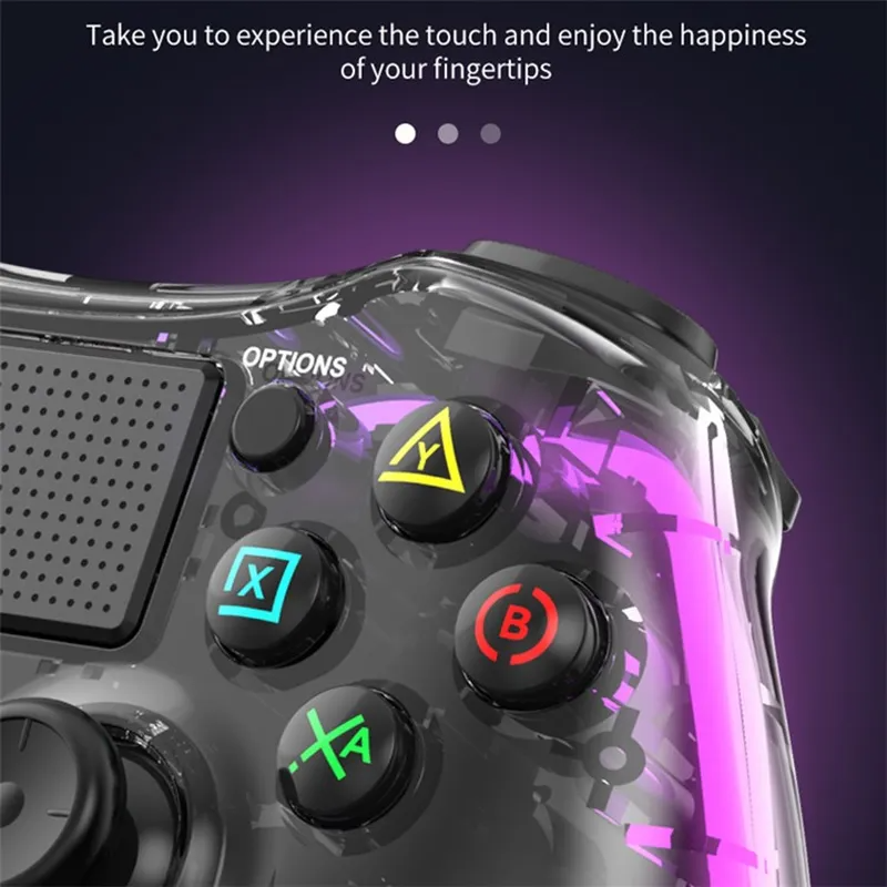 Chargez l&#39;image dans la visionneuse de la galerie, Nintendo Switch PS4 Game Consoles P05 Transparent Wireless Controller Bluetooth Handle Portable Gamepad with RGB Lights - Polar Tech Australia
