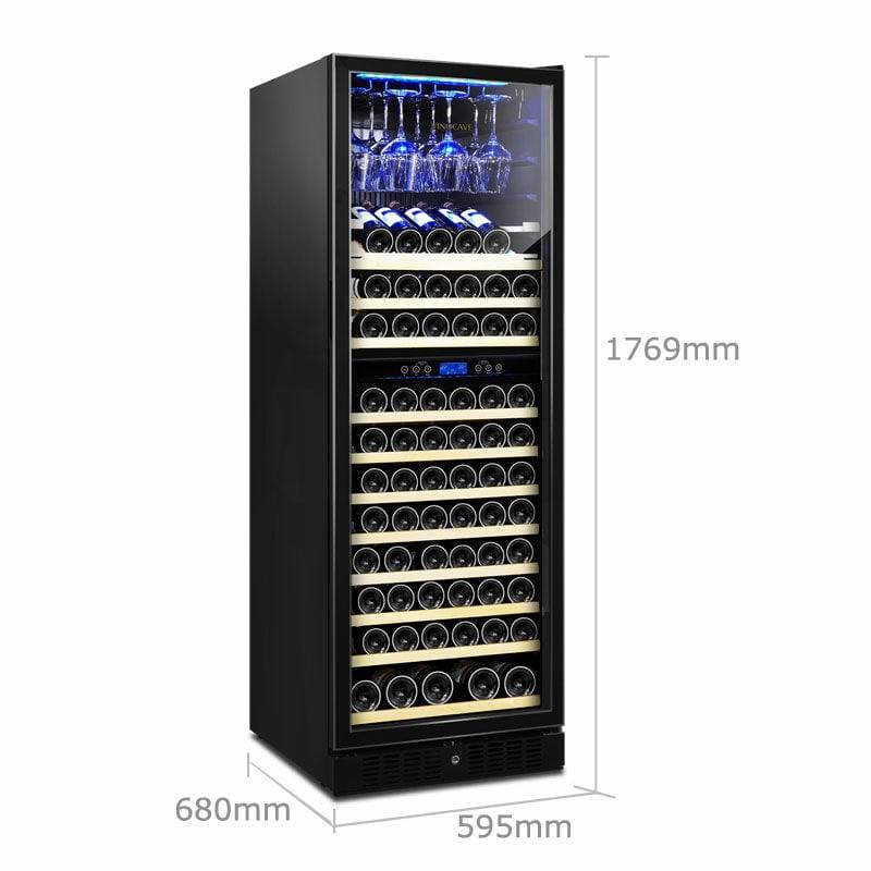 Load image into Gallery viewer, [Dual Zone][120 Bottle][450BJP] Vinocave Stainless Steel Freestanding Wine Refrigerator Cooler Fridge - Polar Tech Australia
