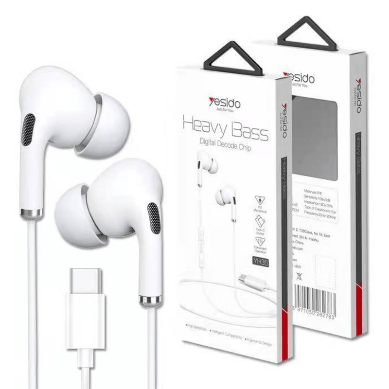 Load image into Gallery viewer, [YH35 ＆ YH38][Type-C Port] Heavy Bass Yesido Type-C In-Ear Earphone Stereo with Mic Surround Sound Headset Earbuds - Polar Tech Australia
