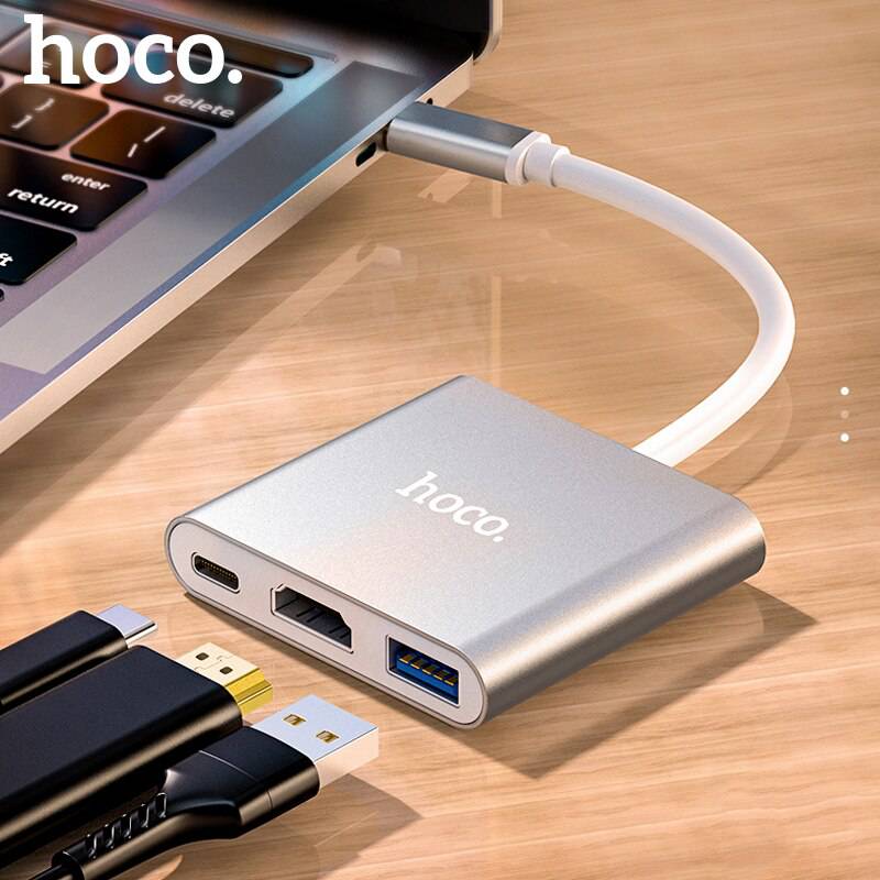 Load image into Gallery viewer, [HB14] HOCO 3 in 1 USB-C Type C USB 3.0 HUB HDMI PD Adapter Converter Splitter - Polar Tech Australia
