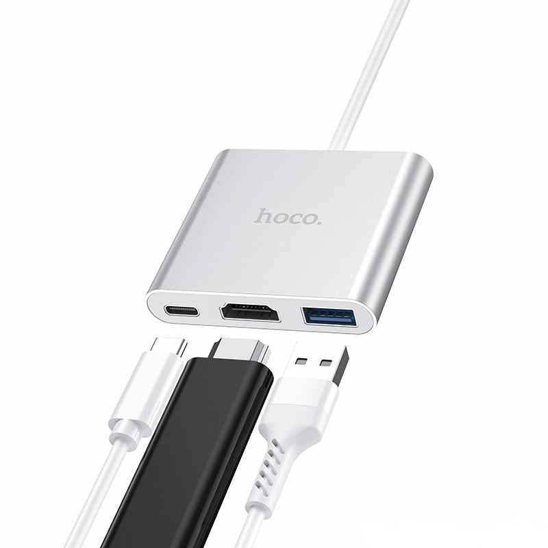 Load image into Gallery viewer, [HB14] HOCO 3 in 1 USB-C Type C USB 3.0 HUB HDMI PD Adapter Converter Splitter - Polar Tech Australia
