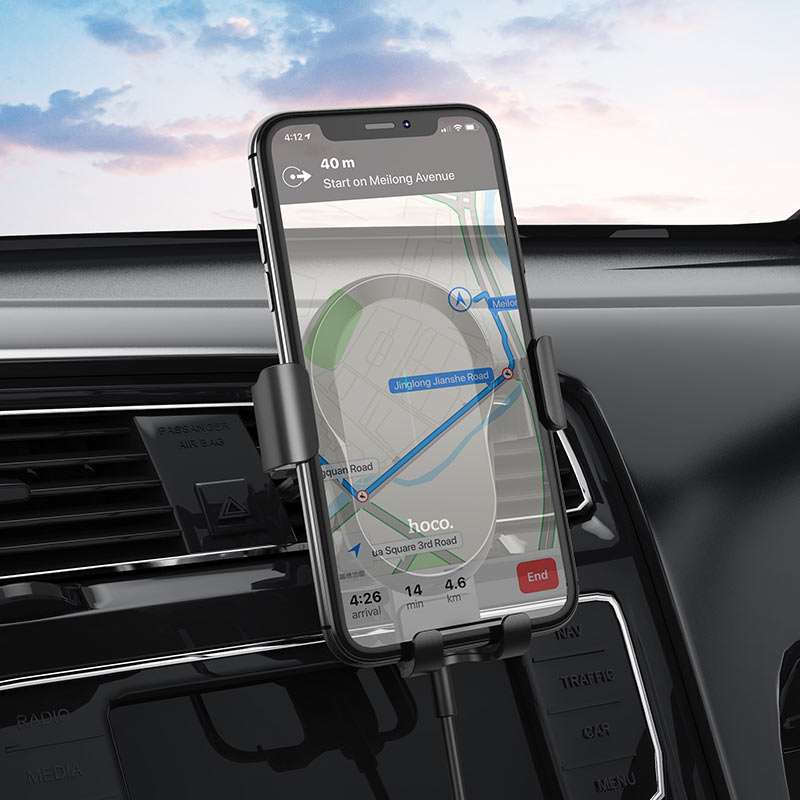 Chargez l&#39;image dans la visionneuse de la galerie, [CA105] HOCO Universal 15W QI Wireless Charging Aircon Vent Flow Phone Charger &amp; Holder - Polar Tech Australia
