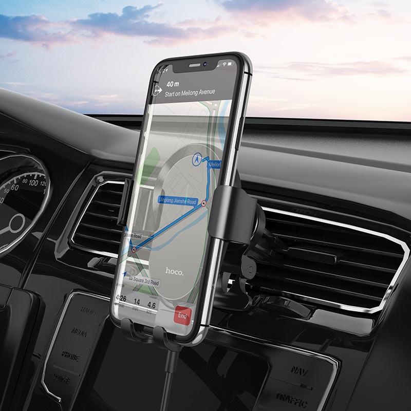 Chargez l&#39;image dans la visionneuse de la galerie, [CA105] HOCO Universal 15W QI Wireless Charging Aircon Vent Flow Phone Charger &amp; Holder - Polar Tech Australia
