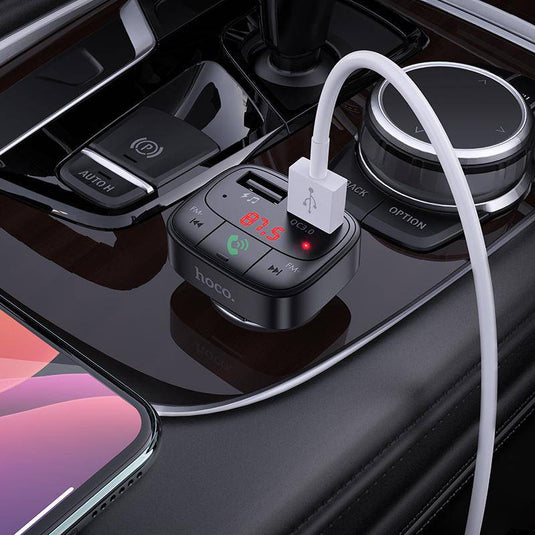 HOCO Dual USB Port QC 3.0 18W Car Charging Adapter With FM Transmitter (E59) - Polar Tech Australia