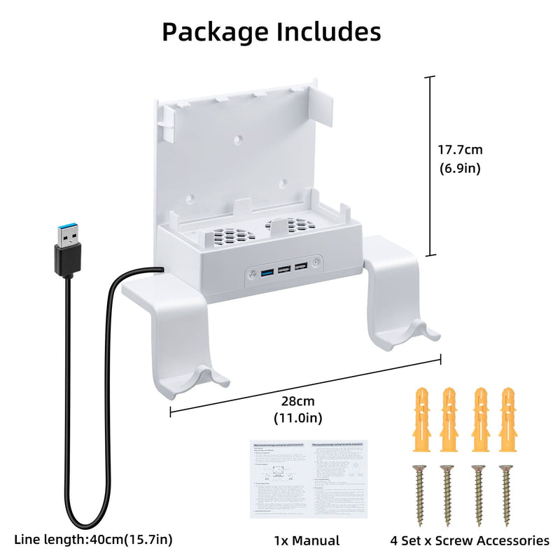 Chargez l&#39;image dans la visionneuse de la galerie, Xbox Series S Wall-mounted Color Changing Cooling Stand with Hook - Polar Tech Australia

