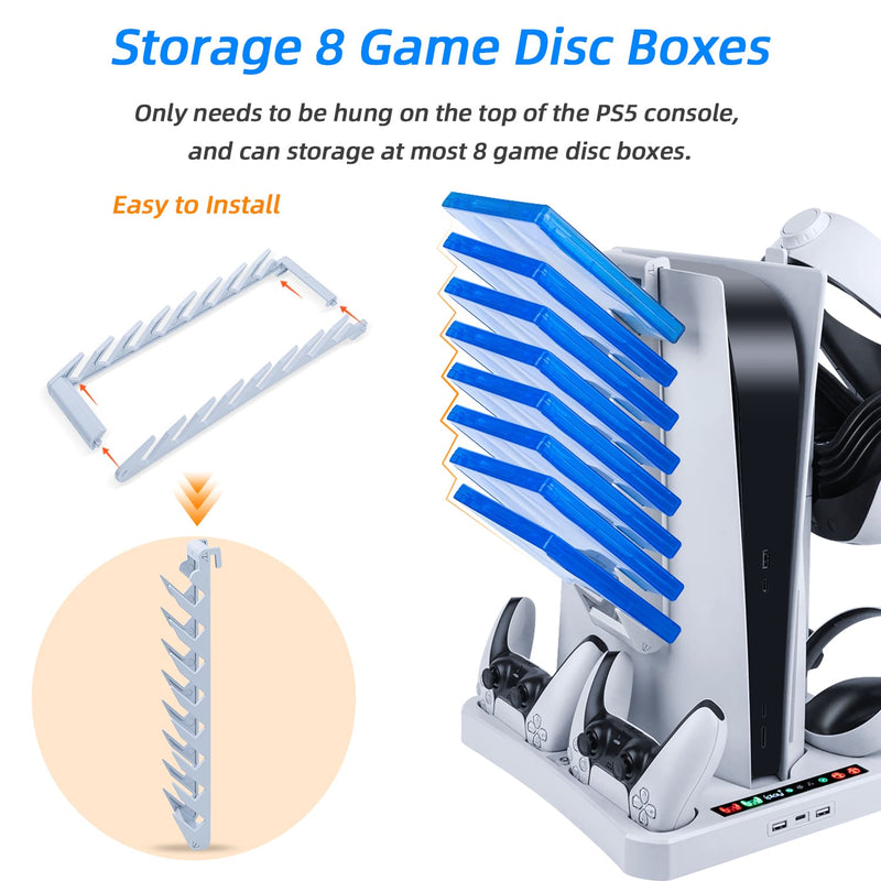 Cargue la imagen en el visor de la galería, PS5/ PS VR2 Controller Multifunctional Cooling Stand with Charging - Polar Tech Australia
