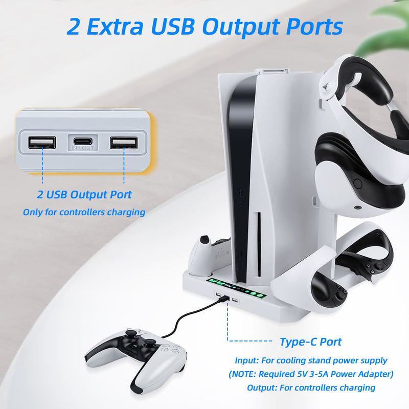 Cargue la imagen en el visor de la galería, PS5/ PS VR2 Controller Multifunctional Cooling Stand with Charging - Polar Tech Australia
