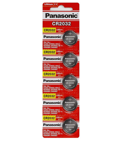[CR2032][5PC Pack] Panasonic 3V Lithium Battery Coin Cell Button Battery - Polar Tech Australia