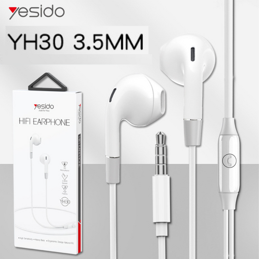 [YH30] Universal 3.5mm Yesido In-Ear Earphone Stereo with Mic Surround Sound Headset Earbuds - Polar Tech Australia