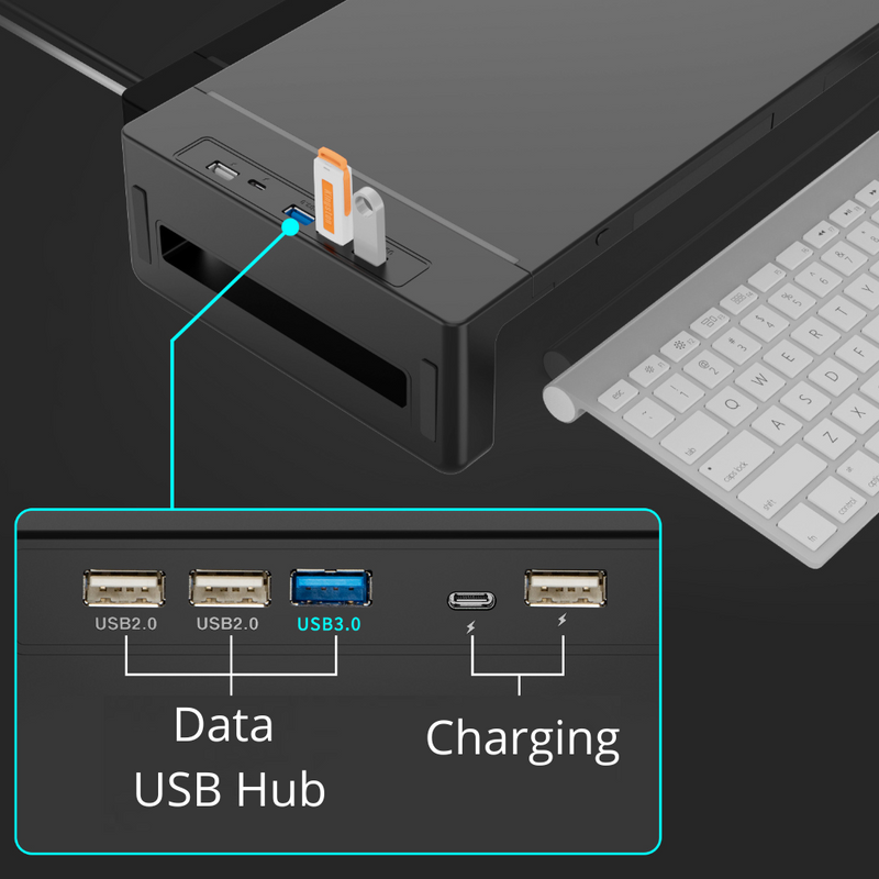 Chargez l&#39;image dans la visionneuse de la galerie, [KM50][With RBG Light &amp; USB Hub &amp; Stand &amp; Drawer] Universal Monitor Desktop Stand  (Up to 27 inch) - Polar Tech Australia

