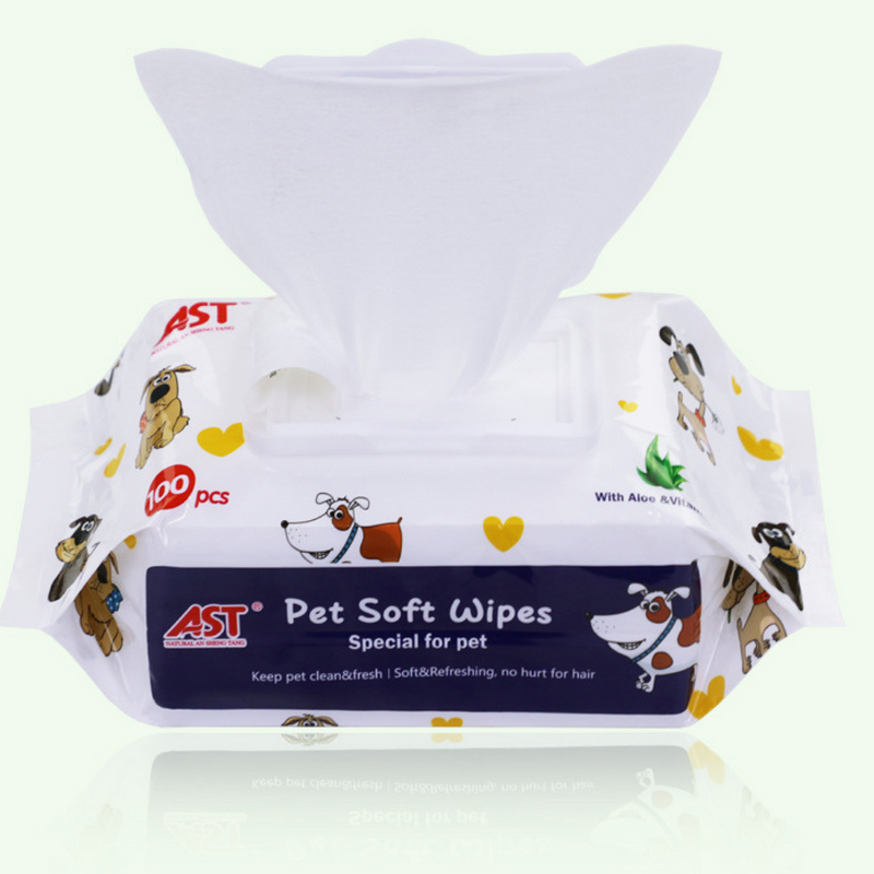 Load image into Gallery viewer, [500 Wipes][15cm x 20cm][Alcohol Free] AST Pet Animal Cleaning Soft Wipes With Aloe &amp; Vitamin E - Polar Tech Australia

