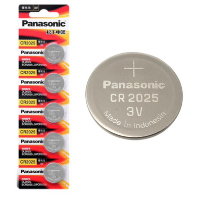 [CR2025][5PC Pack] Panasonic 3V Lithium Battery Coin Cell Button Battery - Polar Tech Australia