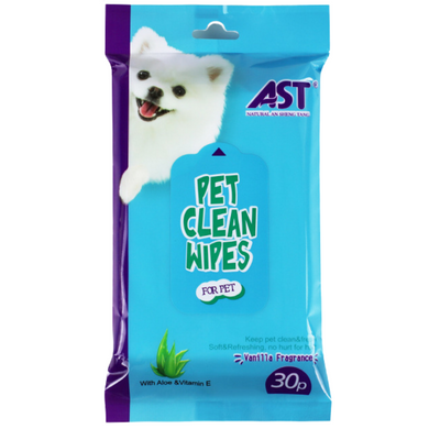 [150 Wipes][15cm x 20cm][Alcohol Free] AST Pet Animal Cleaning Soft Wipes With Aloe & Vitamin E - Polar Tech Australia