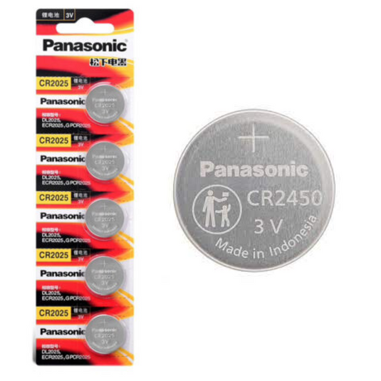[CR2450][5PC Pack] Panasonic 3V Lithium Battery Coin Cell Button Battery - Polar Tech Australia