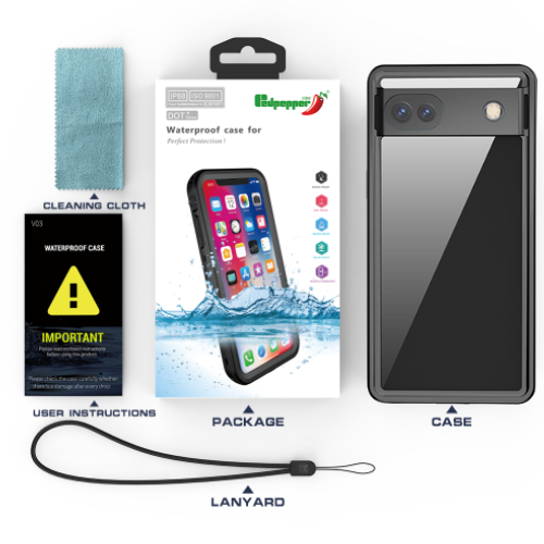 Google Pixel 6A 5G (GX7AS) Redpepper Full Covered Waterproof Heavy Duty Tough Armor Case - Polar Tech Australia