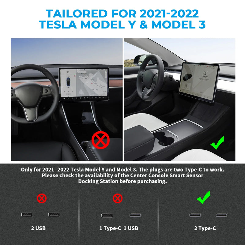 Cargue la imagen en el visor de la galería, [Tech For Tesla] Tesla Model 3 &amp; Y Dynamic Power USB HUB Compatible Docking Station - Polar Tech Australia
