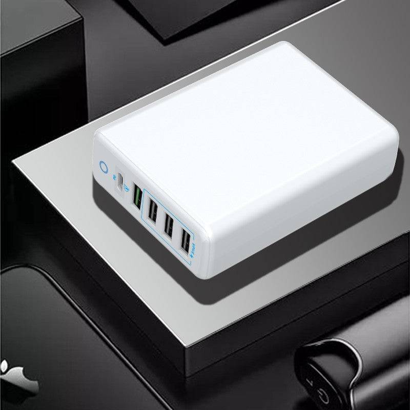 Cargue la imagen en el visor de la galería, Qualcomm QC 3.0 PD 60W 5 Ports Universal Phone &amp; Tablet USB &amp; Type-C Desktop Wall Charger Station Adapter 1.6M Length  (AU Plug) - Polar Tech Australia
