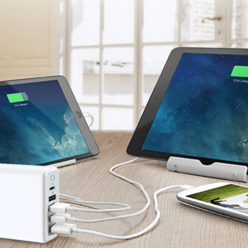 Cargue la imagen en el visor de la galería, Qualcomm QC 3.0 PD 60W 5 Ports Universal Phone &amp; Tablet USB &amp; Type-C Desktop Wall Charger Station Adapter 1.6M Length  (AU Plug) - Polar Tech Australia

