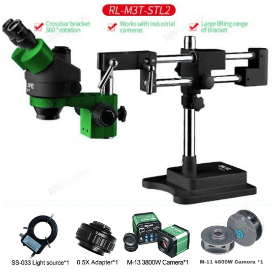 RELIFE 0.7x - 4.5x Trinocular HD Stereo 360 Degree Rotation Microscope Mobile Phone PCB Motherboard Repair Tool (RELIFE RL-M3-STL2) - Polar Tech Australia