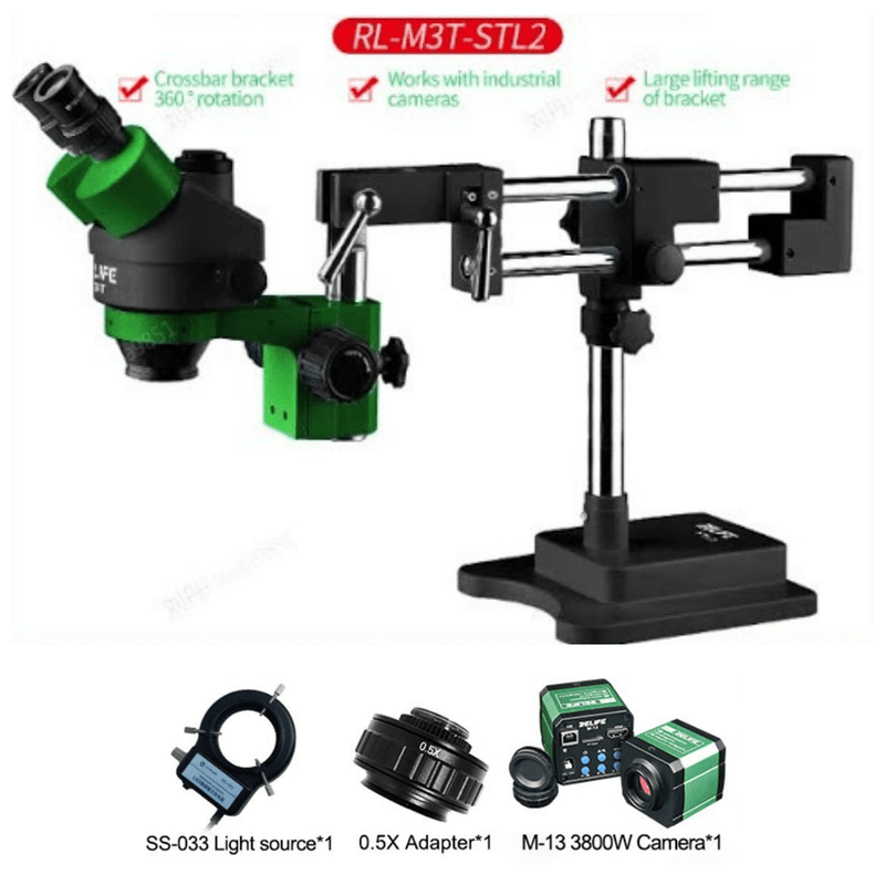 Load image into Gallery viewer, [RL-M3-STL2][360 Degree Rotation] RELIFE 0.7x - 4.5x Trinocular HD Stereo Microscope Mobile Phone PCB Motherboard Repair Tool - Polar Tech Australia
